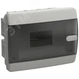 Корпус пластиковый встраиваемый на 8 модулей ЩРВ-П-8 IP41 UNION Compact черная прозрачная дверь