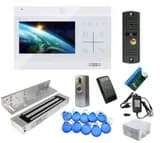 Комплект СКУД и сенсорным видеодомофона ST 4.3" с электромагнитным замком 180 кг и брелками ЕM (белый/серый) Space Technology