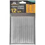 Стержни клеевые 7x100 мм, 12 шт., прозрачность 50% FIT