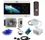 Комплект СКУД и сенсорного видеодомофона ST 4.3" с электромеханическим замком считывателем и ключами TM (черный) Space Technology