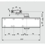 Доводчик дверной (вес двери 150 кг), черный, со стандартной рычажной тягой TS Profil EN2/3/4 BCA Dormakaba