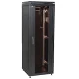 ITK Шкаф сетевой 19" LINEA N 47U 600х600 мм стеклянная передняя дверь, задняя металлическая черный (LN05-47U66