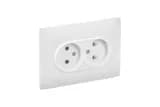 Розетка 2-м SKANDY 10А без заземл. без защ. шторок в сборе SK-R10W арктич. бел. IEK SK-R20-10-K01-F
