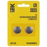 Батарейка дисковая литиевая CR2025 (2шт/блистер) IEK
