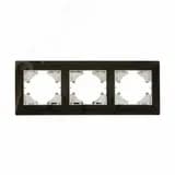 Рамка 3-местная Bravo цинк, оникс