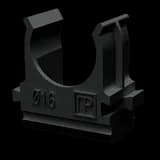 Держатель-клипса с защелкой D16 мм (100 шт) (PR.02716ч) ЧЕРНЫЙ