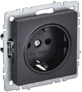 Розетка BRITE РС11-1-0-БрЧ 16А с заземл. без защ. шторки механизм черн. IEK BR-R11-16-K02