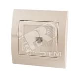 DERIY Розетка компьютерная жемчужно-белая металлик