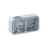 Двухместная монтажная коробка - Программа Plexo - серый - 2 поста - горизонтальная установка 069672 Legrand Euro