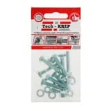 Болт с шестигранной головкой М6х30 DIN 933 класс прочн. 8.8 с гайкой и шайбой оцинк. (пакет) (уп.8шт) Tech-Krep/Zitar 114051