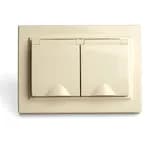 Розетка 2местная сз с крышкой STEKKER PST16901502 250В 16А серия Эрна слоновая кость 49137