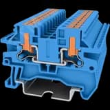 Клемма TP 1-1 проходная с боковой вводом провода .Push-in, сечение 2,5 мм. кв., синяя SUPU