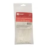 Хомут кабельный 2.5х100 нейл. бел. (уп.100шт) EKF plc-c-2.5x100