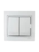 Выключатель 2-кл. СП Mira 10А IP20 со вставкой сер. метал. LEZARD 701-1010-101