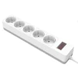 Сетевой фильтр 5местный сз STEKKER HM205103 3x1мм2 3 м серия Optima белый 50093