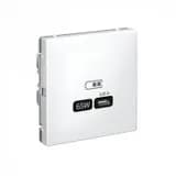 Розетка USB ArtGallery тип C 65Вт QC PD высокоскор. ЗУ механизм бел. SE GAL000127