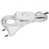 Шнур УШ-1КВ с выключателем 2м ПВС 2х0.75 6А белый WUP20-02-K01 IEK