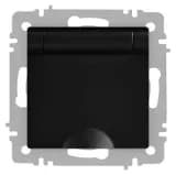 Розетка 1-м СП Accent 6-203-05 16А IP20 250В 2P+E Schuko с крышкой антрацит Intro Б0063747