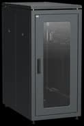 ITK Шкаф сетевой 19" LINEA N 24U 600х1000 мм стеклянная передняя дверь, задняя перфорированная черны (LN05-24U