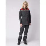 Костюм женский Весна-1 СОП NEW (ткань Смесовая,210) брюки, темно-серый красный, 56-58 170-176