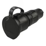 Розетка каб 16A/250V/2P+E/IP54 с крышкой черный