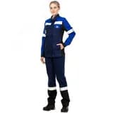Костюм женский Виват брючный, цвет синий с васильковой и черной отделкой, р. 88-92/158-164