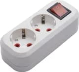 PST1621120 Розетка переносная разборная на 2 гнезда с выключателем с заземлением 250В 16A IP20 белая 39013