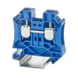 Клемма проходная, винтовой зажим, 2 точки подключения, 16 кв.мм, синяя