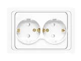 Розетка 2-м СП Валери 16А IP20 с заземл. защ. шторки бел. UNIVersal В0128x