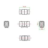 Вставка Hyperline KJ1-USB-B2-BK Вставка формата Keystone Jack с проходным адаптером USB 2.0 (Type B)