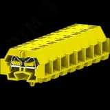 Клемма TB 2-2 с бок. подключ. с защелк. ножками, желтая 242345 SUPU