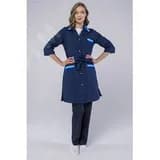 Халат женский с поясом Флора (тк.ТиСи), т.синий/васильковый,40-42,170-176