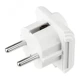 Адаптер сетевой (переходник) с универсальной на Евро вилку F/C2 "Квадрат" 10А б/з белый (1 шт/уп)