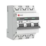 Автоматический выключатель 3P 16А (D) 6кА ВА 47-63M без теплового расцепителя EKF PROxima