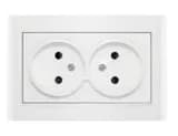 Розетка 2-м СП Бриллиант 16А IP20 без заземл. защ. шторки бел. UNIVersal 7947526