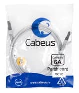 Патч-корд Cabeus PC-SSTP-RJ45-Cat.6a-1m-LSZH (S/FTP, CAT.6A, LSZH, 1 м, серый) (7901c)