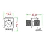 Вставка формата Keystone Jack с проходным адаптером F-типа Hyperline KJ1-FCON-G-WH