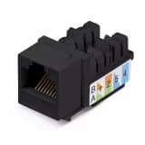 Проходной адаптер Cabeus KJ-RJ45-Cat.6-90-SW-BK (RJ45-DIDC, CAT.6, UTP, Keystone Jack) (10102c)