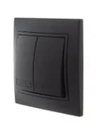 Выключатель 2-кл. 1п СП Mira 10А IP20 со вставкой черн. бархат LEZARD 701-4242-101