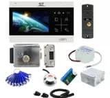 Комплект СКУД и сенсорного видеодомофона ST 4.3" с электромеханическим замком считывателем и ключами (белый/черный) Space Technology