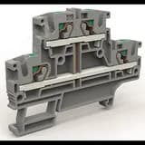 Двухярусная клемма с объединенными ярусами на 4 кв.мм синяя