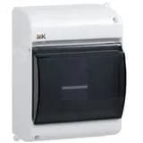 Щит распределительный навесной ЩРн-П-4 IP30 пластиковый белый прозрачная дверь КМПн 2/4