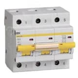 Выключатель автоматический трехполюсный 63А D ВА47-100 10кА IEK