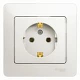 Розетка 1-м СП Glossa 16А IP20 с заземл. в сборе перламутр. SE GSL000642