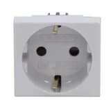 Розетка 1-м 2мод. Viva 16А IP20 2P+E с заземл. защ. шторки сер. DKC 45025