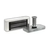 Замок электромагнитный (сила удержания 150 кг), белый с уголком M1-150 Олевс