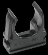 Клипса-зажим для труб D16 черная (100 шт)