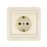 Розетка 1-м СП Mimoza 16А IP20 с заземл. крем./крем. Makel 25028