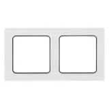 Стокгольм Рамка 2-местная белая с линией цвета черный EKF PROxima