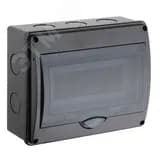 Щиток распределительный навесной на 10 модулей с дверцей черный IP66 (ЩРн-П-10)